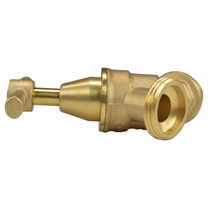 Brass bib tap with barbed outlet end and male BSP thread connector