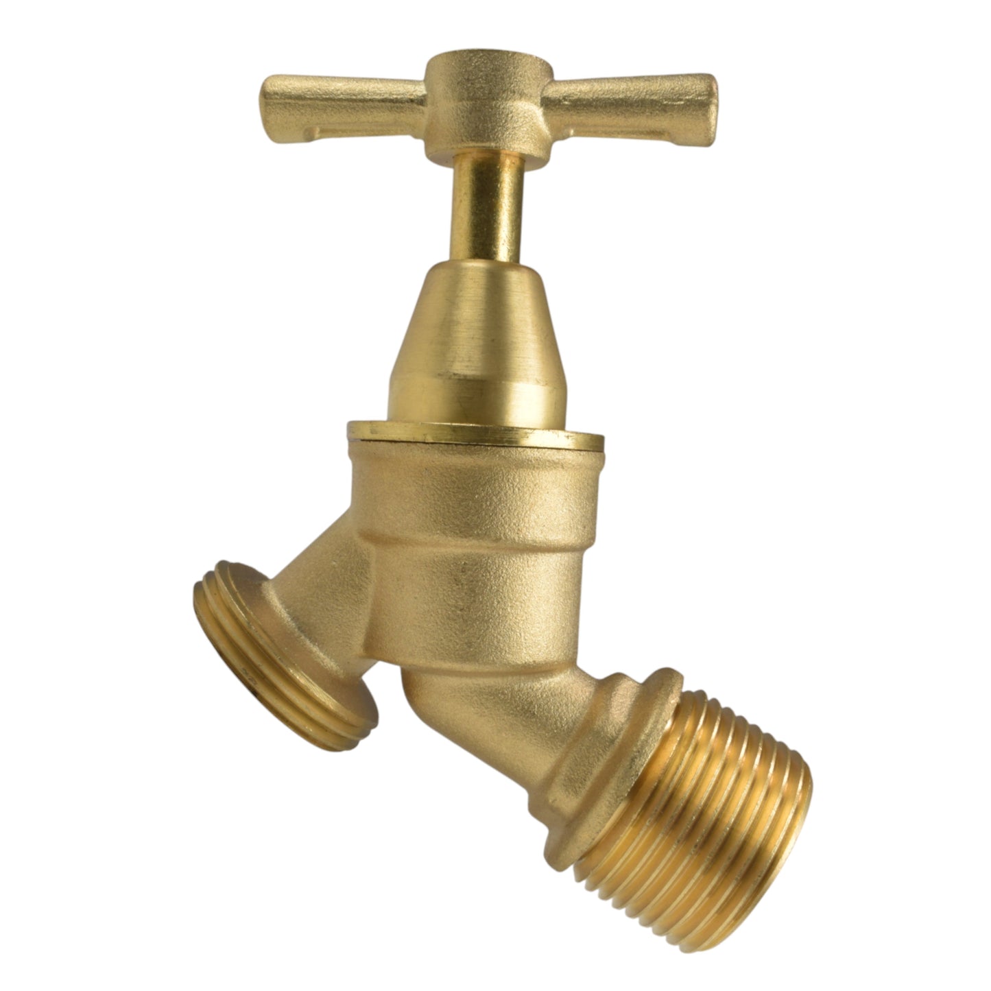 Brass bib tap tap connector with barbed outlet and BSP threaded inlet