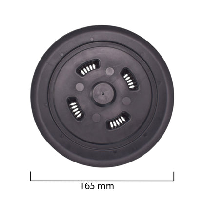 Gray circular plug insert with vent slots and center port