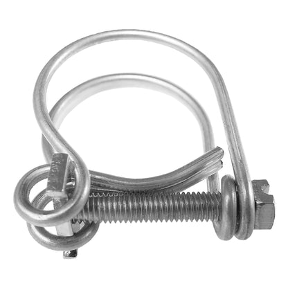 Galvanised double wire hose clamp with threaded screw and loop, 13–16 mm