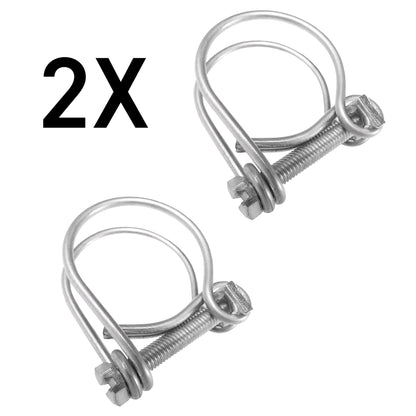 1.5" (40mm) corrugated pipe clip set—2 double wire clips with bolts