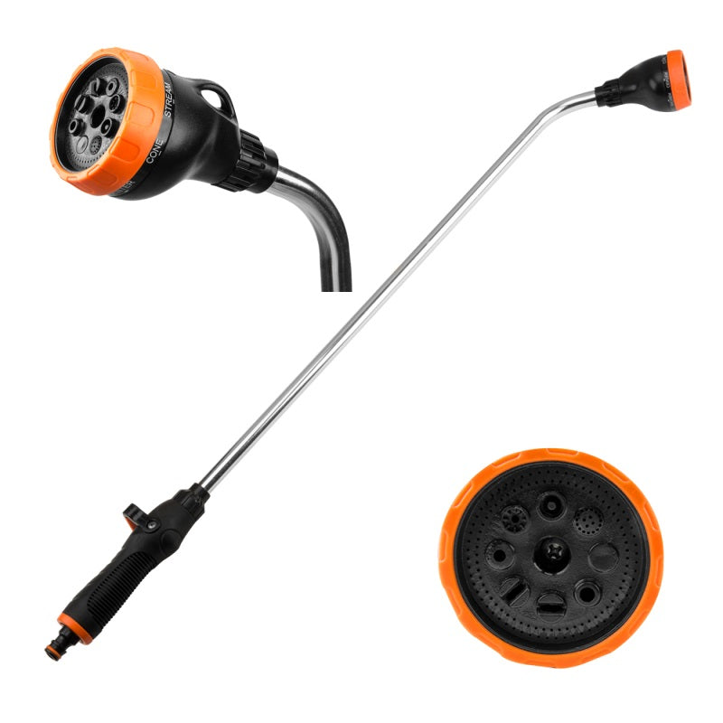 83 cm watering lance with orange multi-pattern spray head and black connector