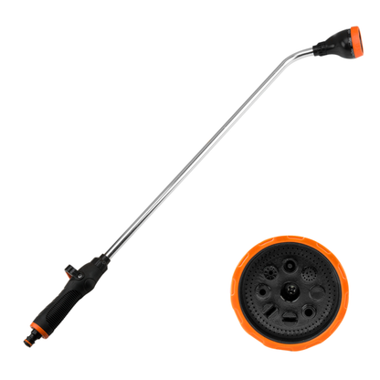 83 cm watering lance with round spray head, orange rim, multi-spray nozzle holes