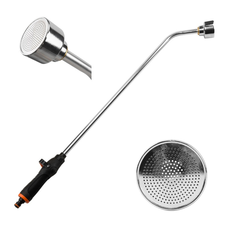 83 cm watering lance with rose shower head and black handle grip