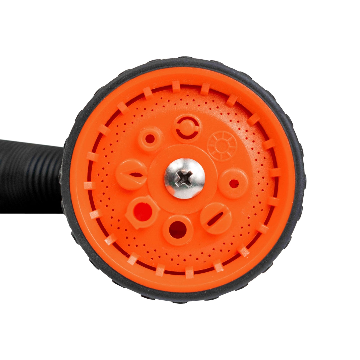 Orange nozzle insert with spray holes, black rim, and center metal screw