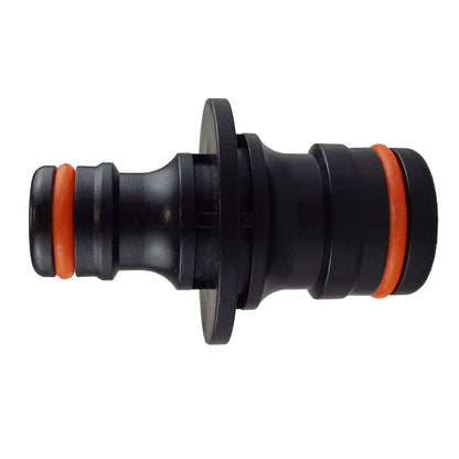 Two Way Adaptor Max Flo to Standard snap-on male, black with orange rings