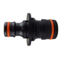 Two Way Adaptor Max Flo to Standard snap-on male, black with orange rings