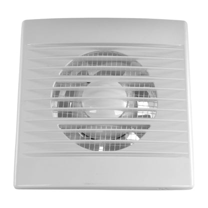 Square wall fan grille with visible circular fan blades inside