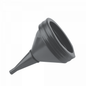 Large straight fuel funnel, 21cm, black plastic with short spout