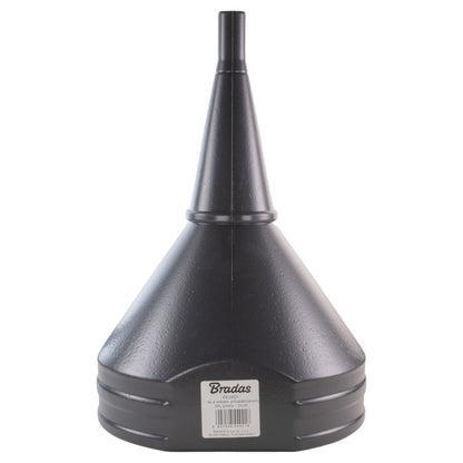 Fuel funnel 21cm with base rim and brand label on front