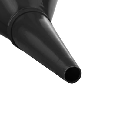 Grey fuel funnel with filter, angled body and wide top opening