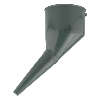 Grey fuel funnel with filter, angled funnel body and long insertion tube