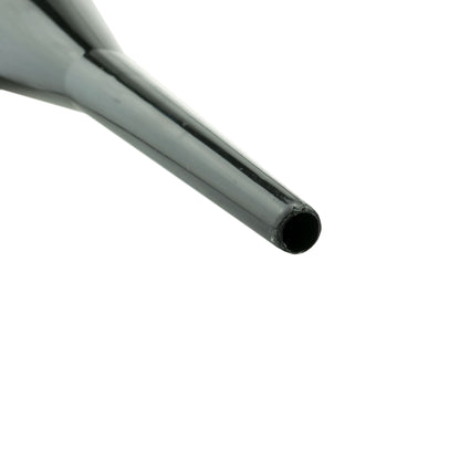 Long black funnel tube tip, open end visible