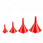 Red mix funnel set, 4 pieces—small to large sizes