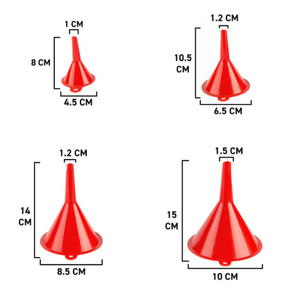 Red funnel, small size, cone shape with short spout