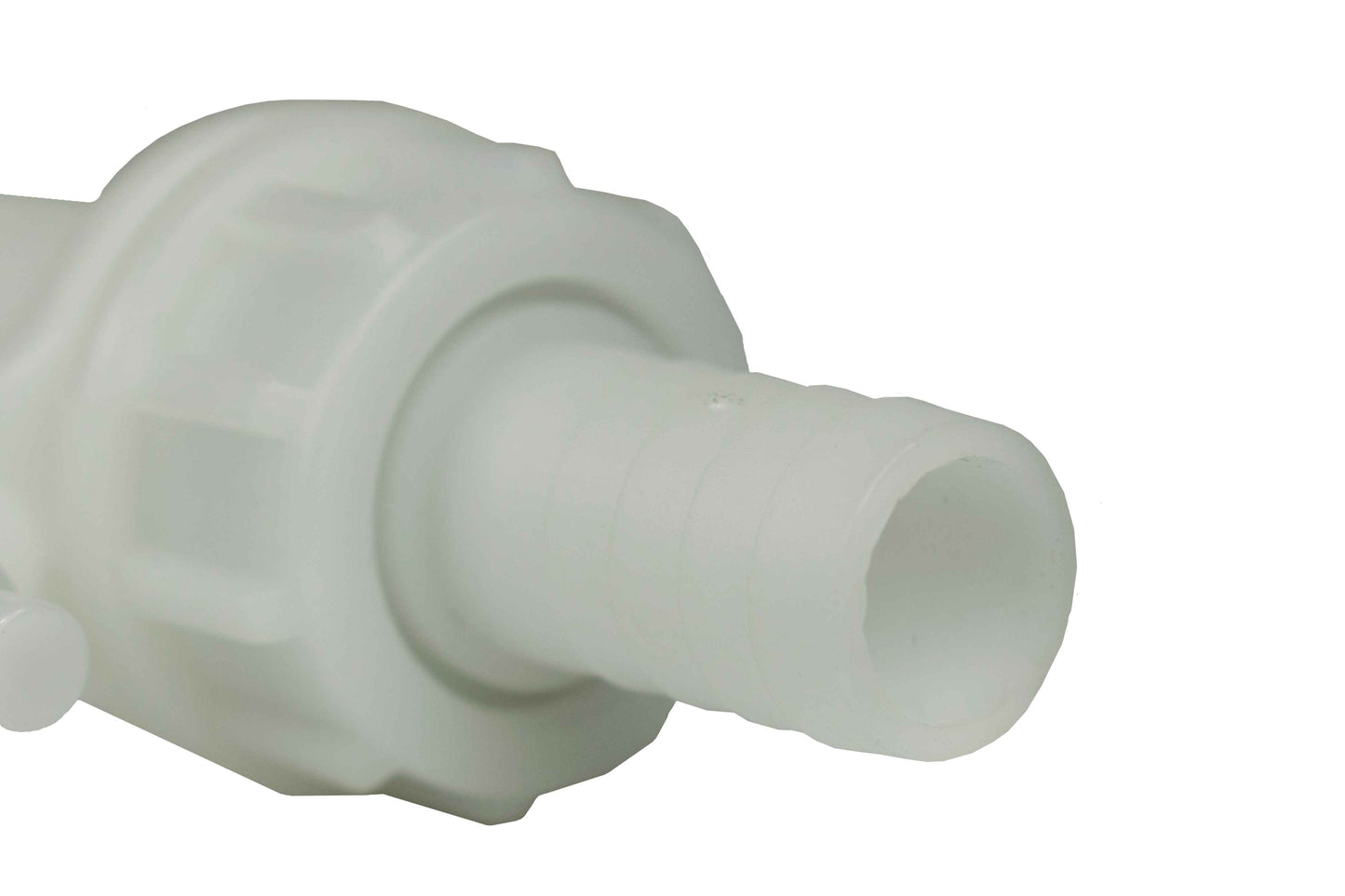 White fuel gun nozzle end with 25mm outlet barb connection