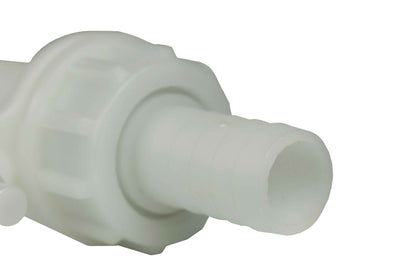 White fuel gun nozzle end with 25mm outlet barb connection