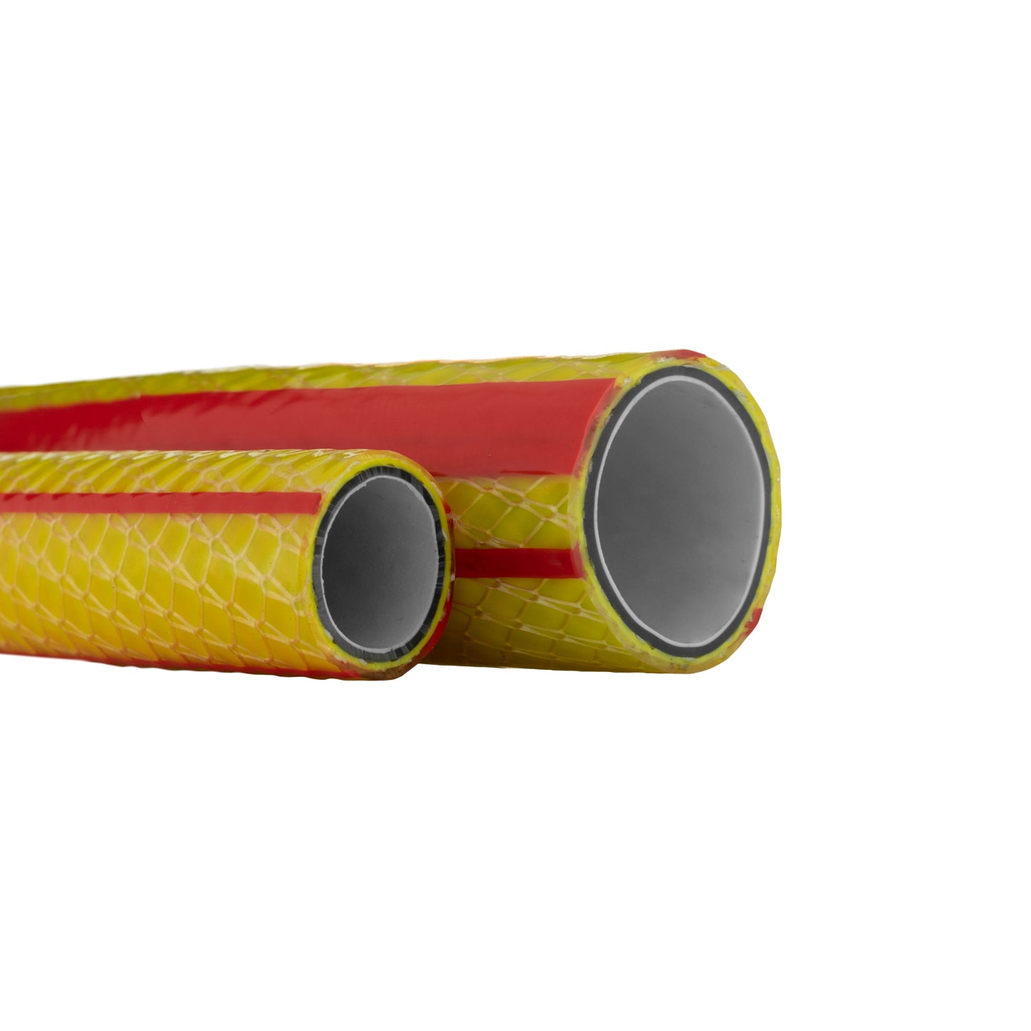 3/4" garden hose tubing, visible end sections with grey inner core