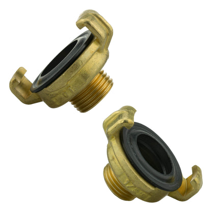 MDPE wall flange connector with brass ring, threaded end and black rubber seal
