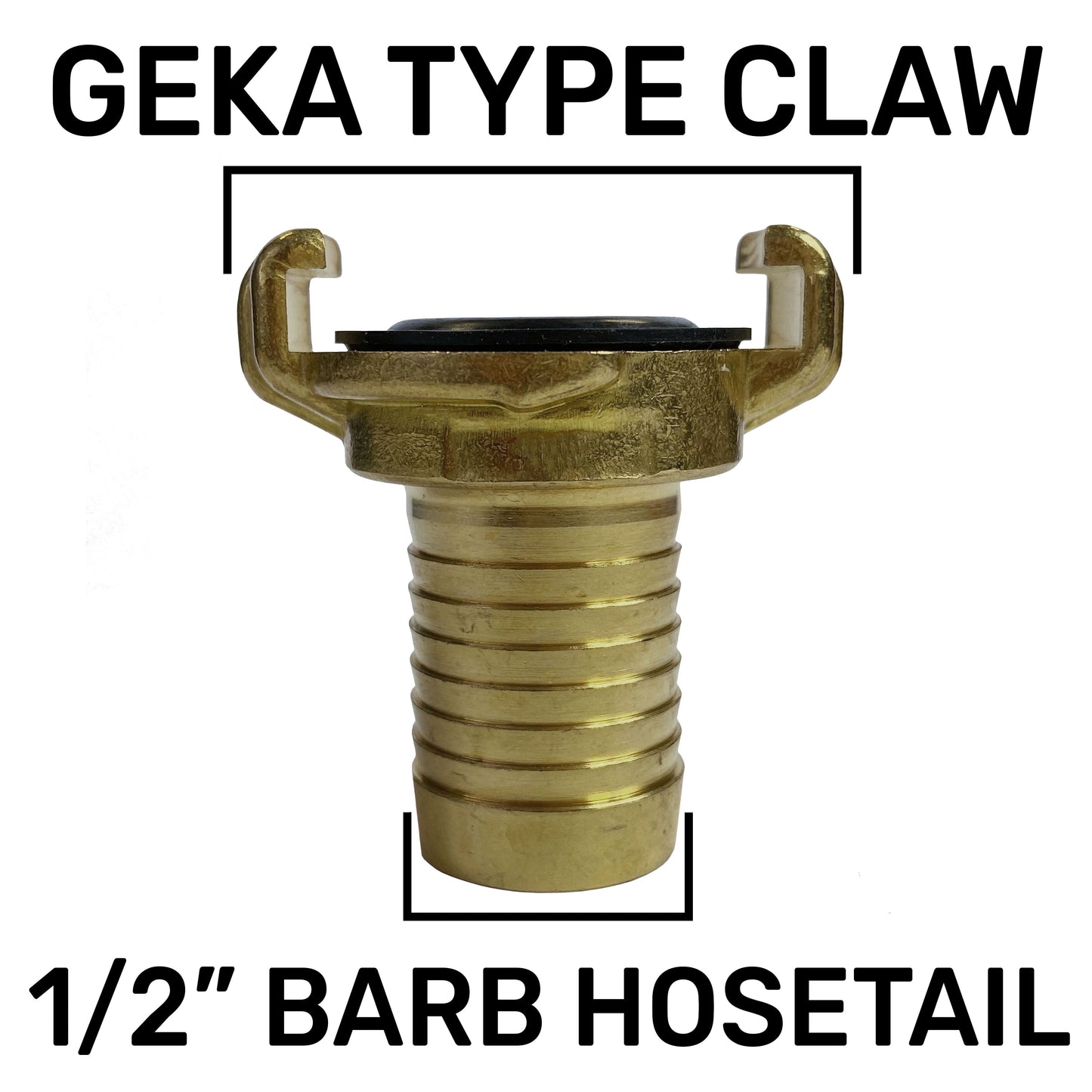 Messing GEKA-Klauenkupplung mit Hebel und 1/2" Widerhaken-Hosetail