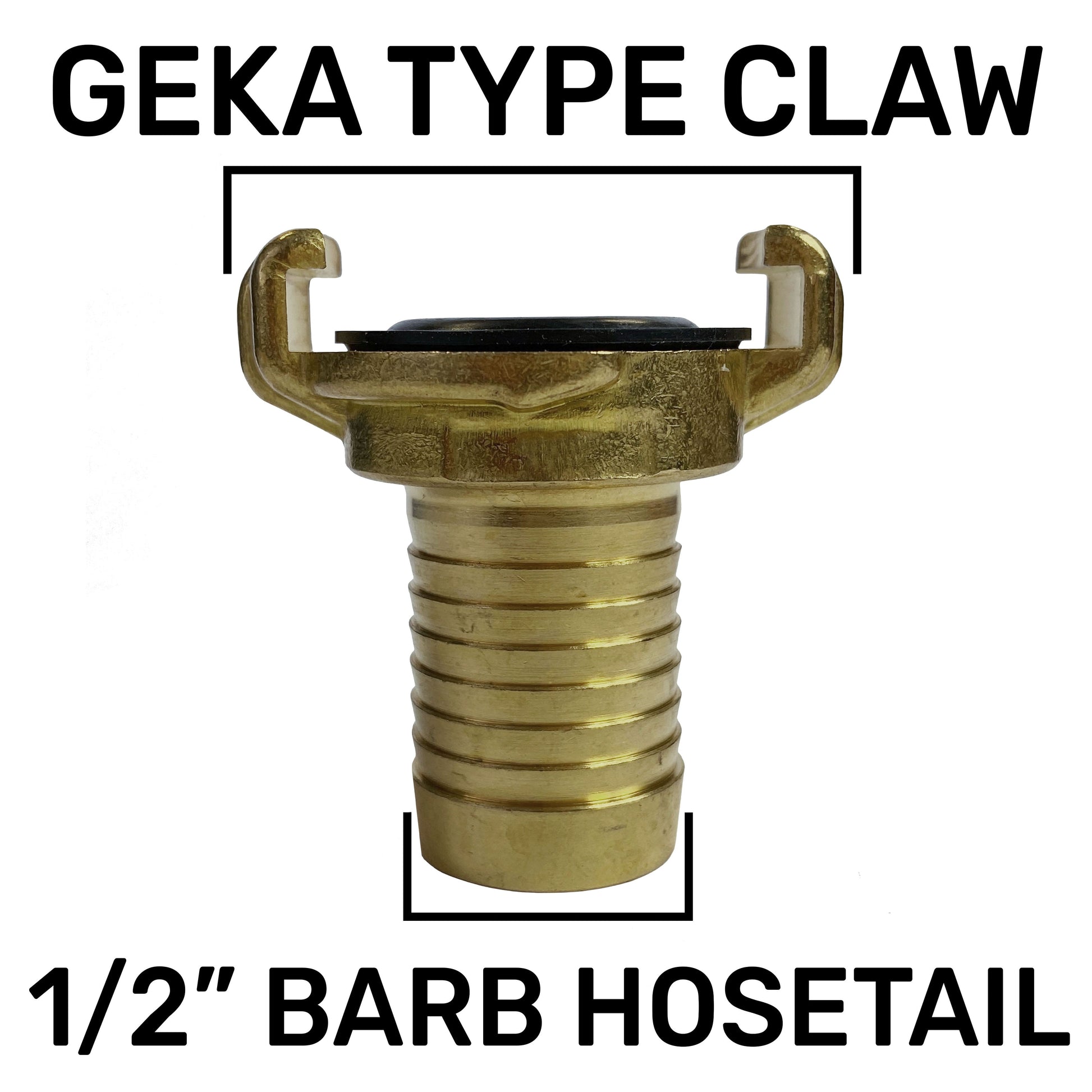 Messing GEKA-Klauenkupplung mit Hebel und 1/2" Widerhaken-Hosetail