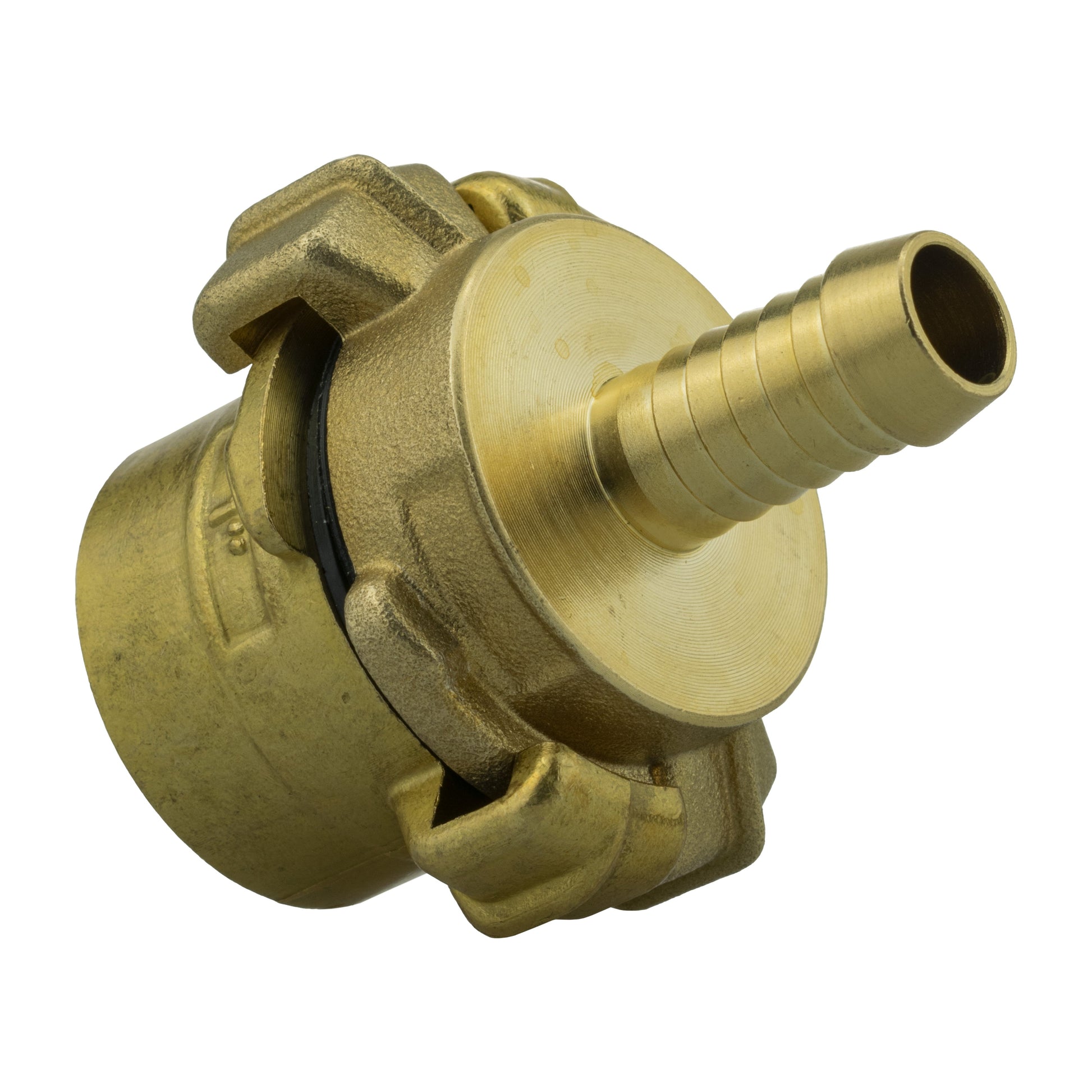 Brass Type claw set with 13mm barb end and sealing insert, 1" BSP female