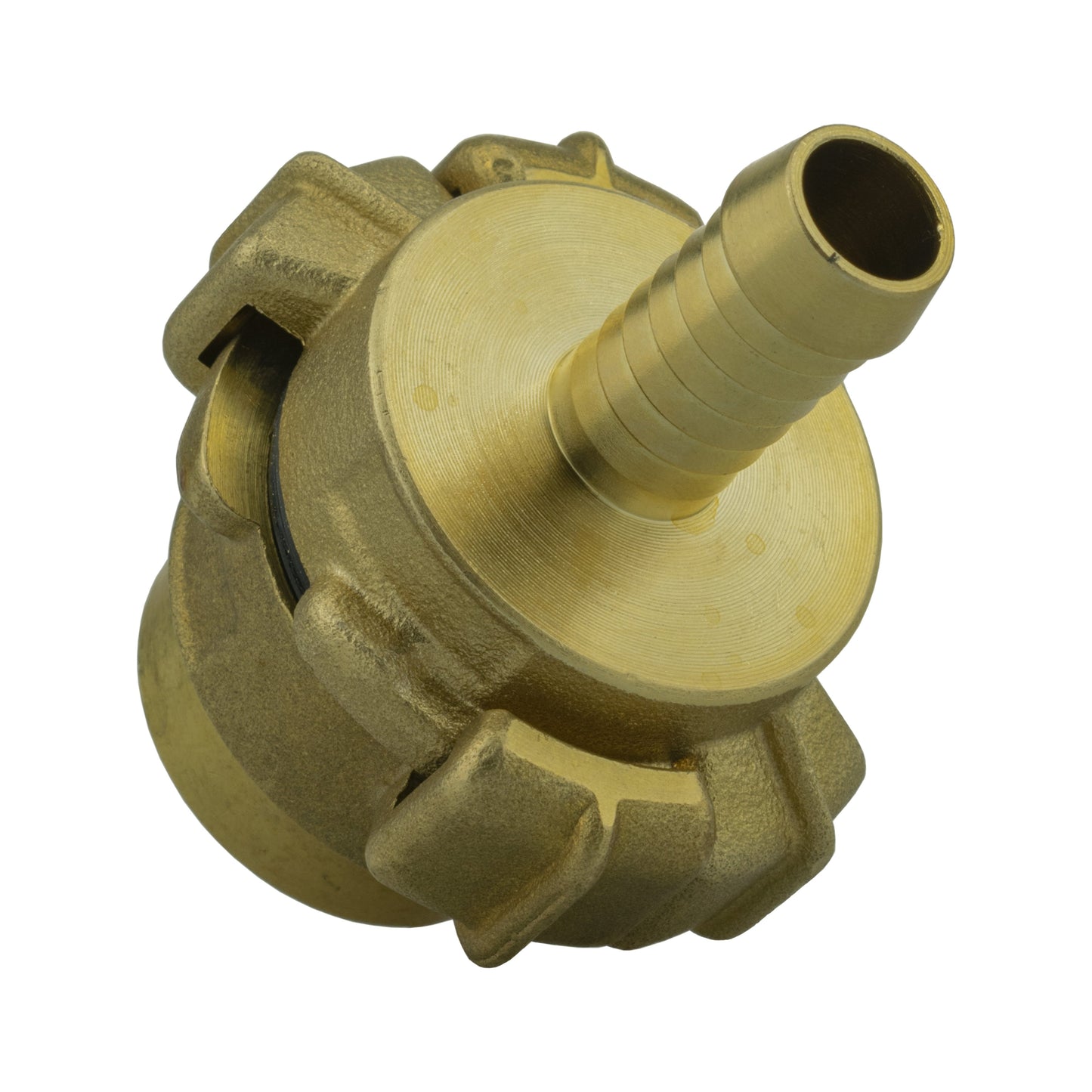 Brass female BSP connector with 3/4" barb end and claw locking collar