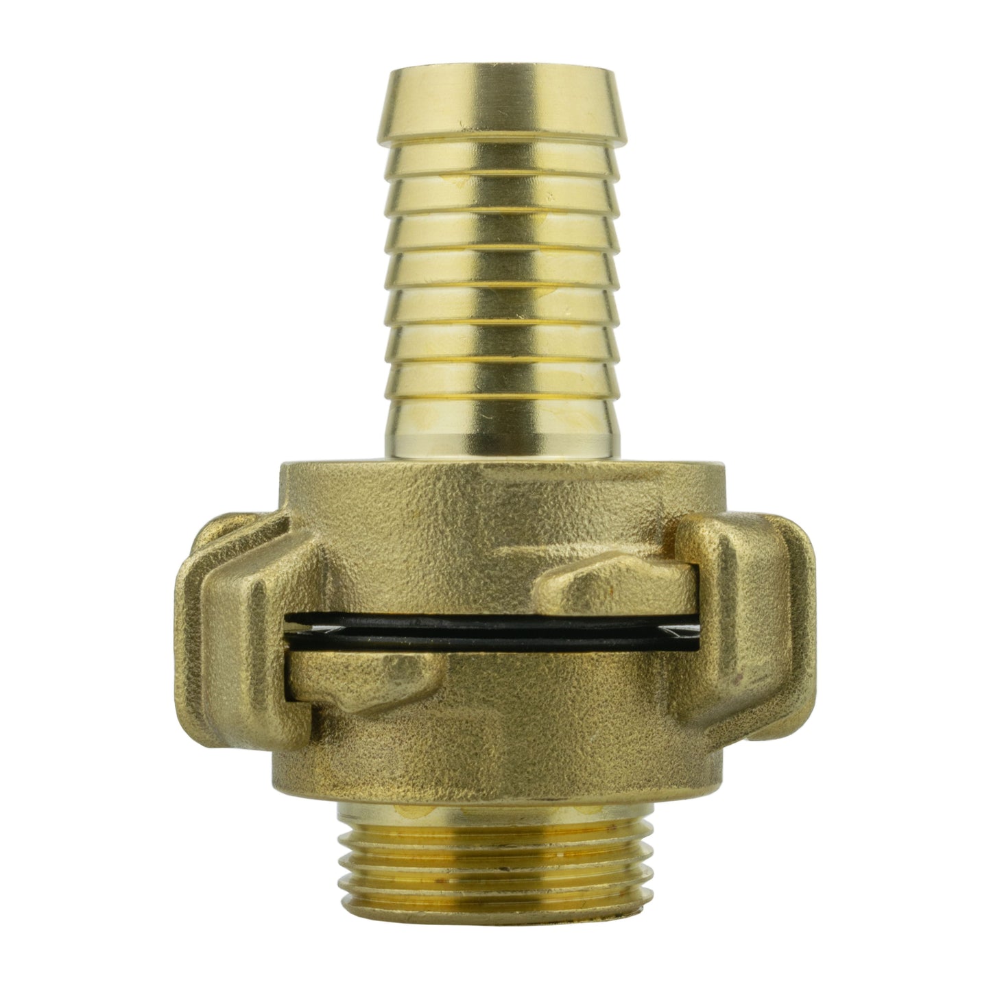 Close-up lever valve body with red lever and threaded inlet for pipe connection