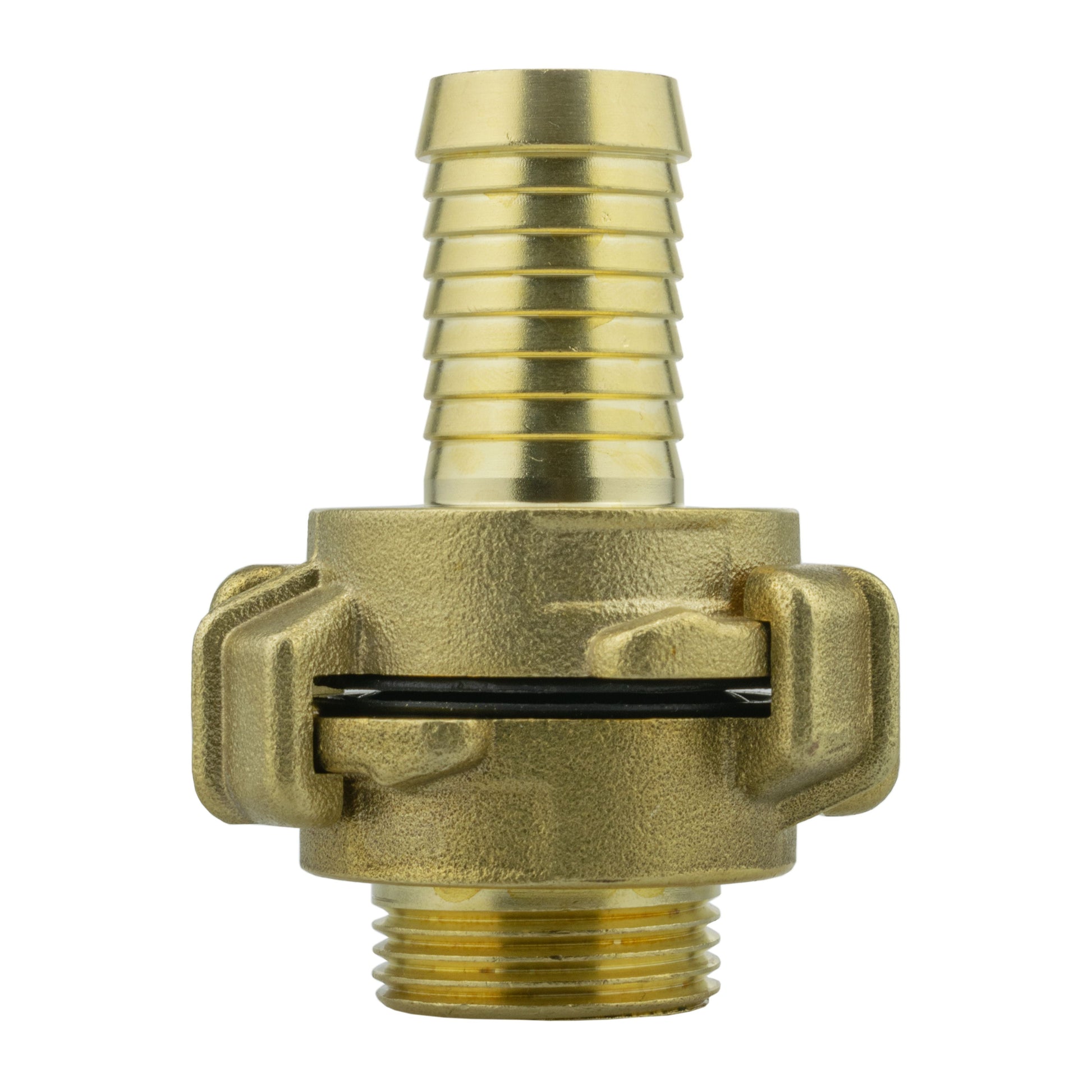 Close-up lever valve body with red lever and threaded inlet for pipe connection
