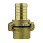 Brass claw hose fitting, 25mm barb with 1" BSP female thread, clamp ring