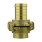 Brass Type Claw set with barbed hose tail and black insert seal, female fitting