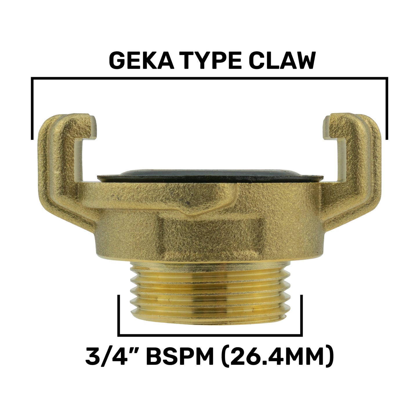 GEKA Type Claw 3/4” BSPM (26.4mm) brass clamp ring with black insert