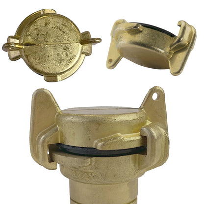 Claw end cap brass with rubber-lined center opening and mounting tabs