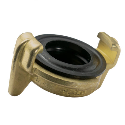 Claw end cap brass with black O-ring gasket and two side legs