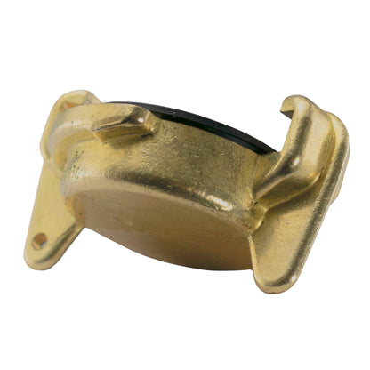 Claw end cap brass bracket with curved profile and black gasket strip