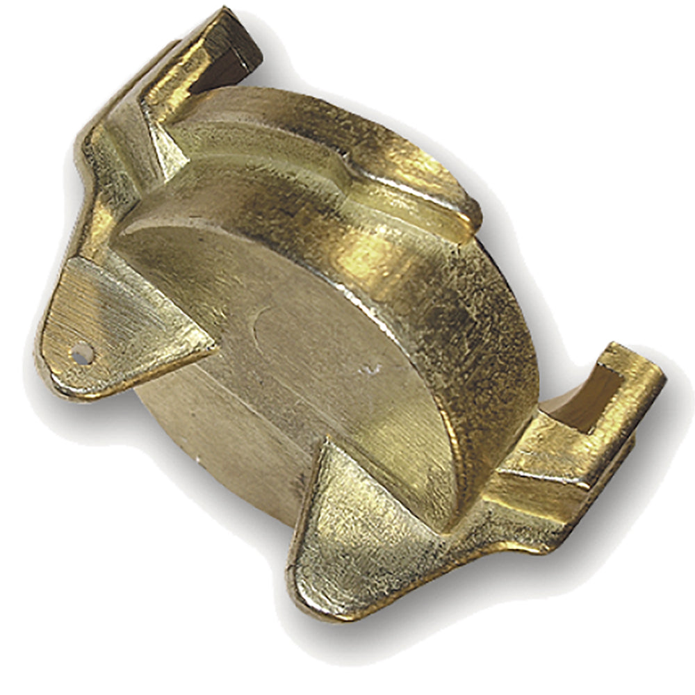Claw end cap brass piece with oval base and black rubber ring