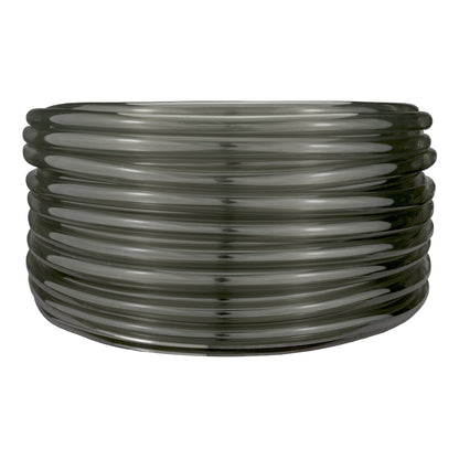 Grey semi-transparent PVC pipe roll, translucent dark grey coiled tubing