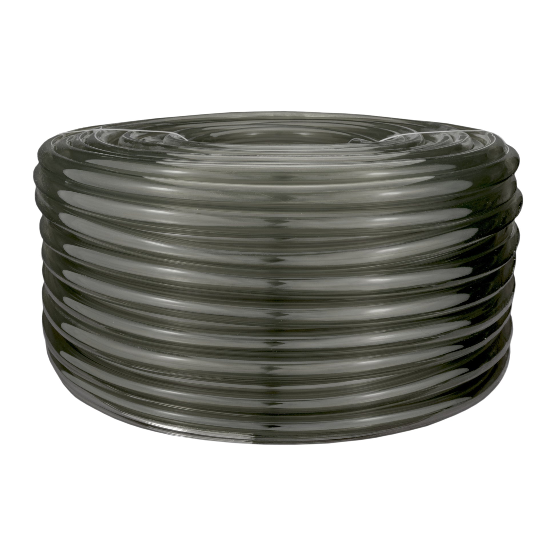 Grey semi-transparent PVC pipe coil, 12mm internal x 15mm external, 1.5mm wall