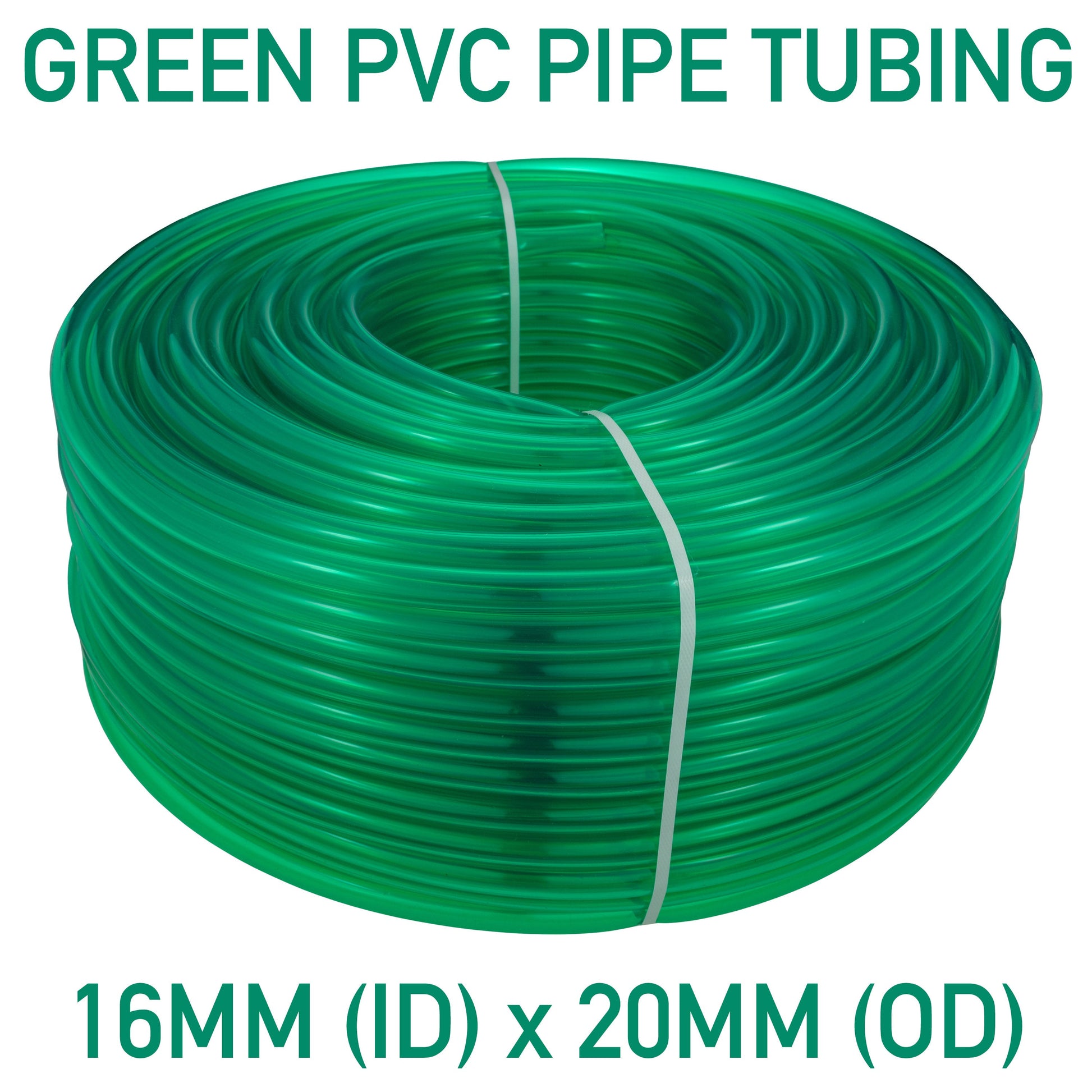 Grüne PVC-Rohrschläuche: 16mm (ID) x 20mm (OD), aufgewickelte Rolle