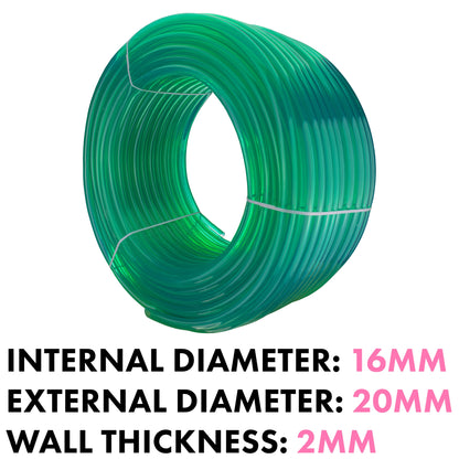 Grünes PVC-Rohr (Manschettenrolle): Innendurchmesser 16mm, Außendurchmesser 20mm