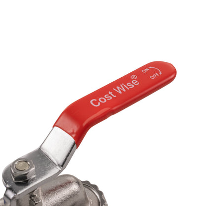 Red CositWise lever handle with ON/OFF markings on chrome tap head