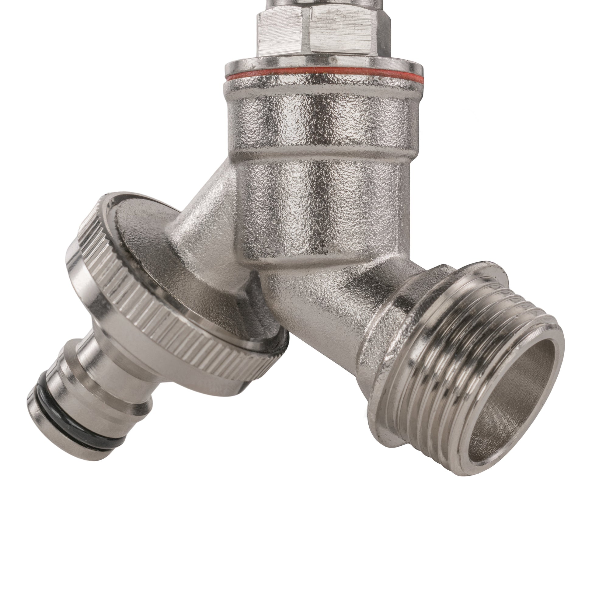 Ventiladapter mit zwei Gewindeanschlüssen und Schnellkupplungsanschluss