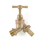Garden bib tap brass with 1/2" BSPM inlet and side outlet connections