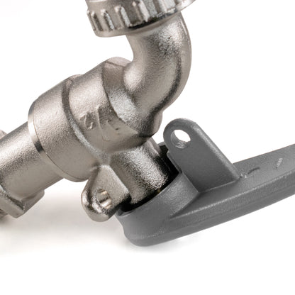 20mm MDPE Wall Flange kit lever tap with hose barb and side lock fitting