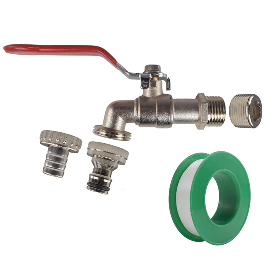 Lever tap kit: barb/quick-connect outlet, 1/2" & 3/4" BSP inlet fittings