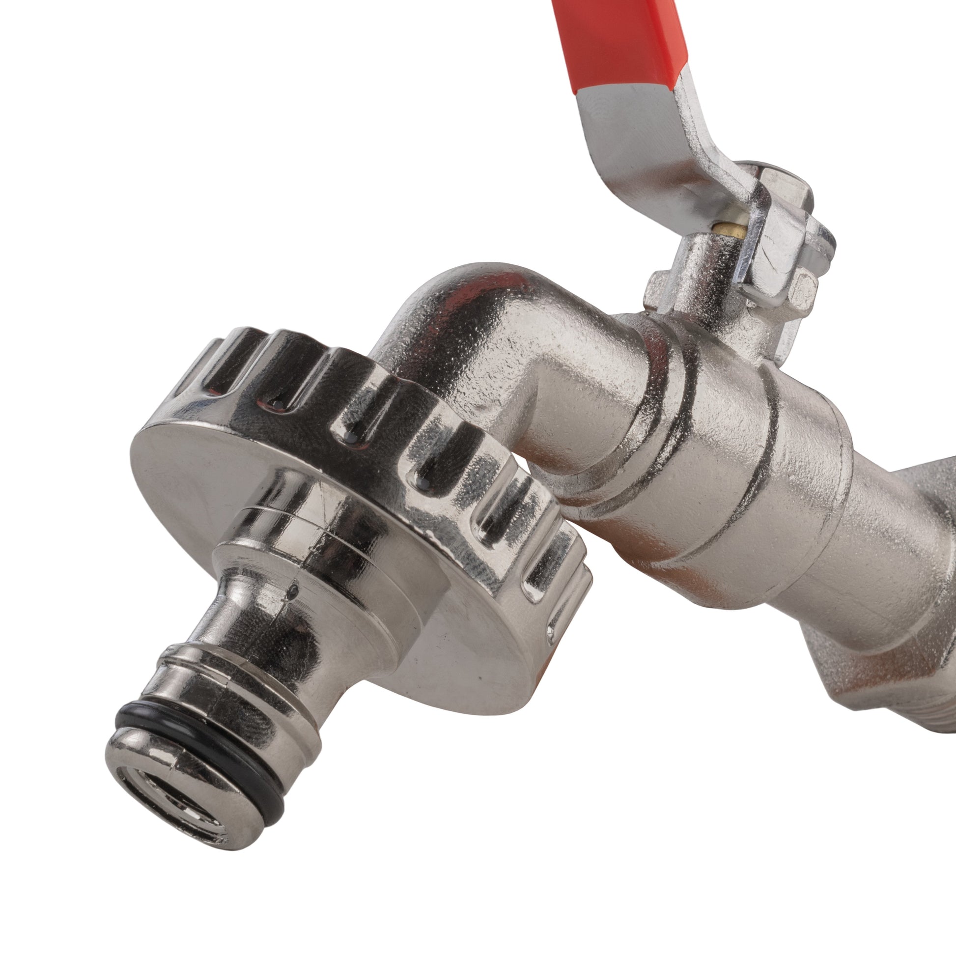 MDPE-Tee 25 mm Ventilanschluss mit Hebel, silberfarbener Metallkörper