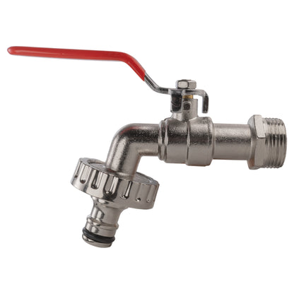 Red lever handle tap with quick-connect outlet and male thread, 32mm wall flange kit