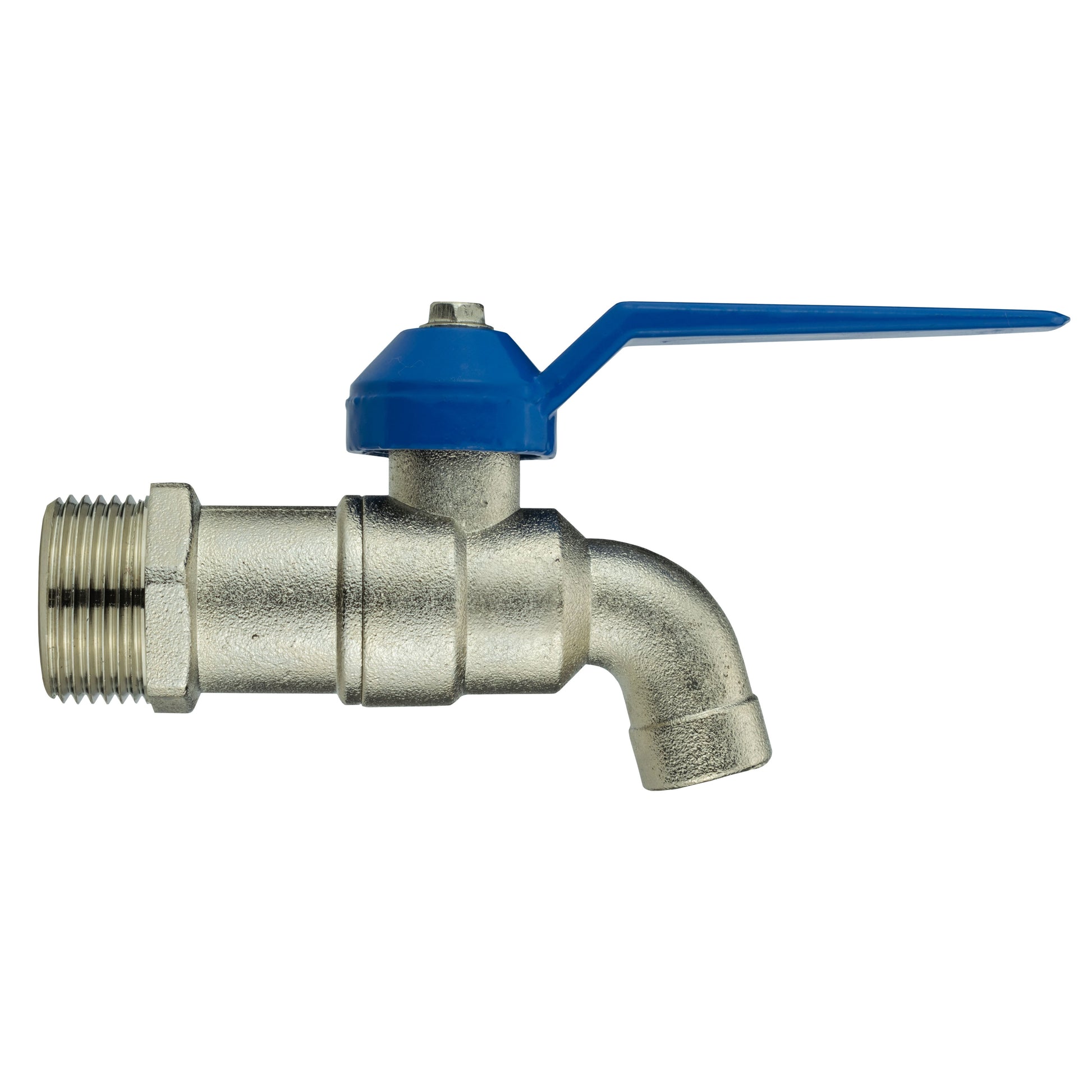MDPE tap lever valve with blue handle and threaded connection, 1/2" BSPF