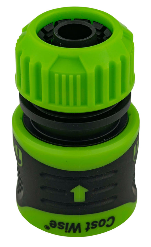 Cost Wise Click and Lock hose connector, 1/2 inch, green and black