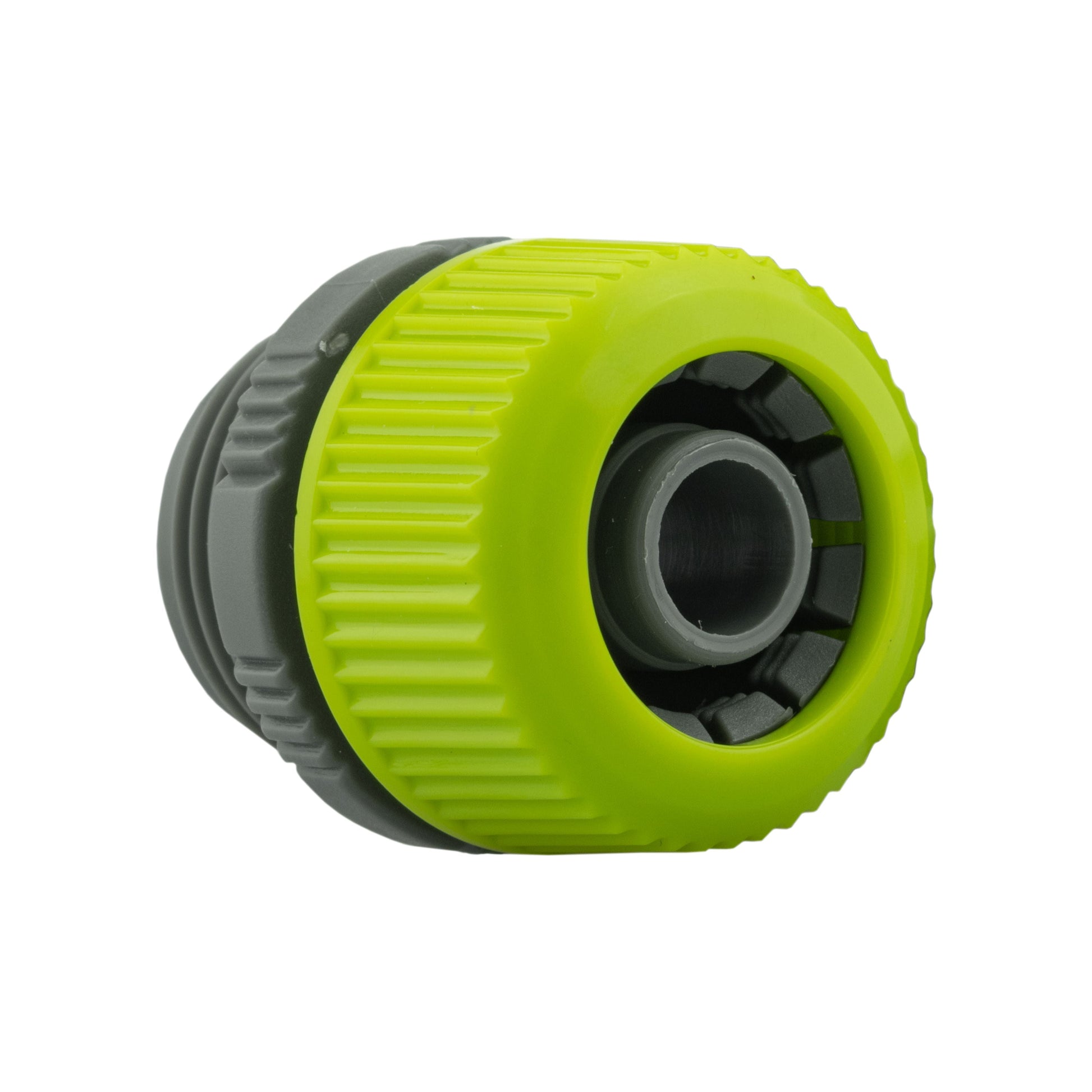 Green ribbed end cap with grey MDPE threaded coupling
